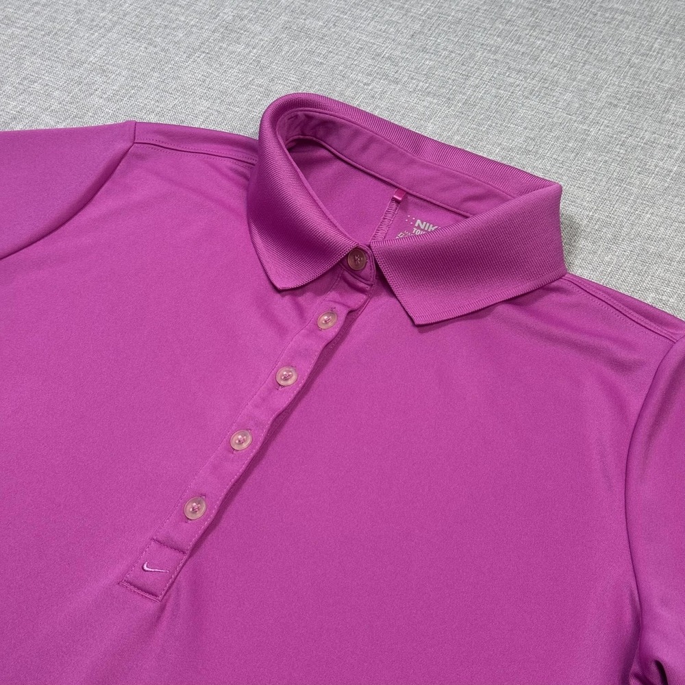 Nike Golf Tour Performance Dri-FIT Polo Womens Large Purple Short Sleeve